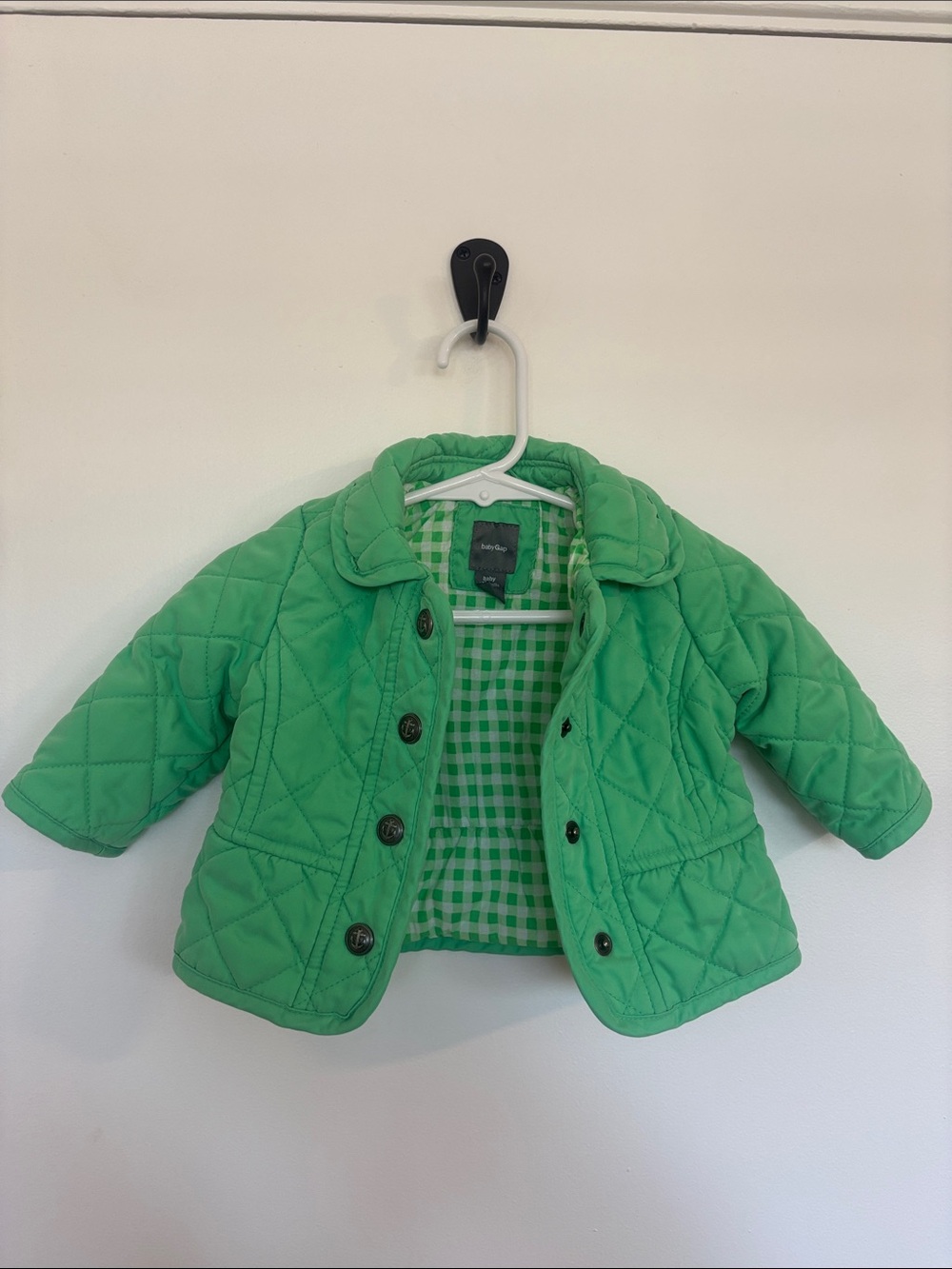 Baby GAP 0-6 months Quilted Bright Green Kids Puffer Jacket